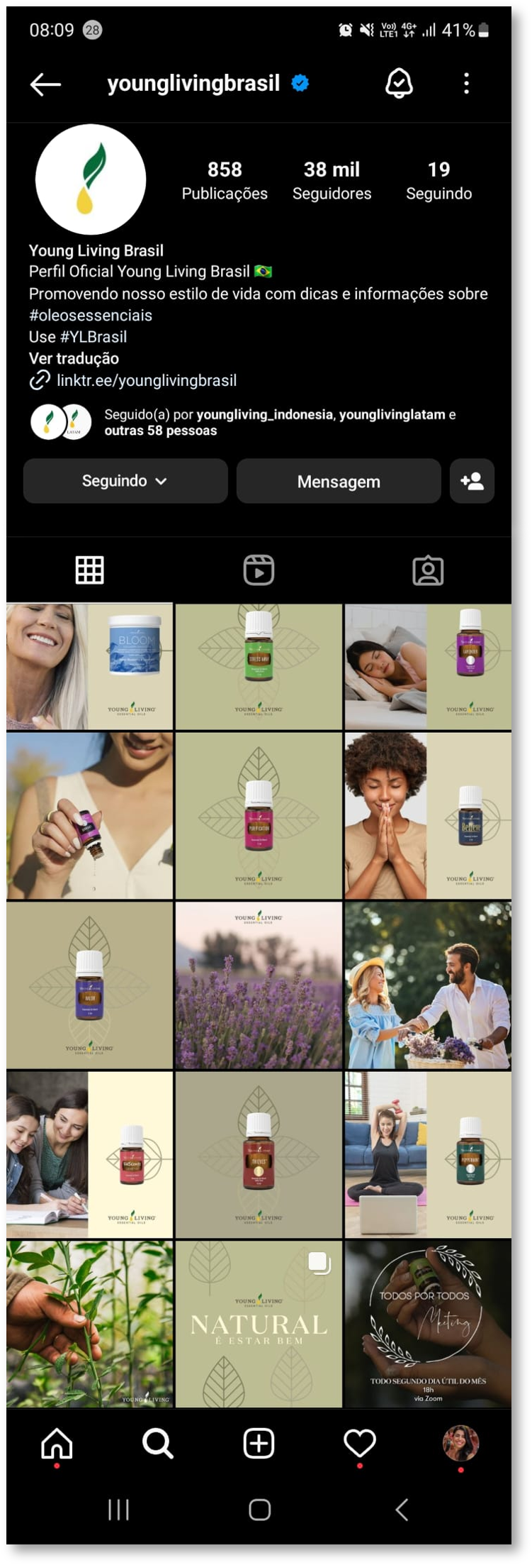 Young Living Instagram Grid